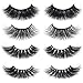 KellyRoom Mink Fur False Eyelashes Dramatic Fluffy Natural Long Fake Lashes 4 Pairs Pack