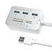 ERCRYSTO USB3.0 Card Reader and 3 Ports Usb Hub, High Speed External Memory Card Reader (MS, Micro SD,SD/MMC,M2,TF Card)