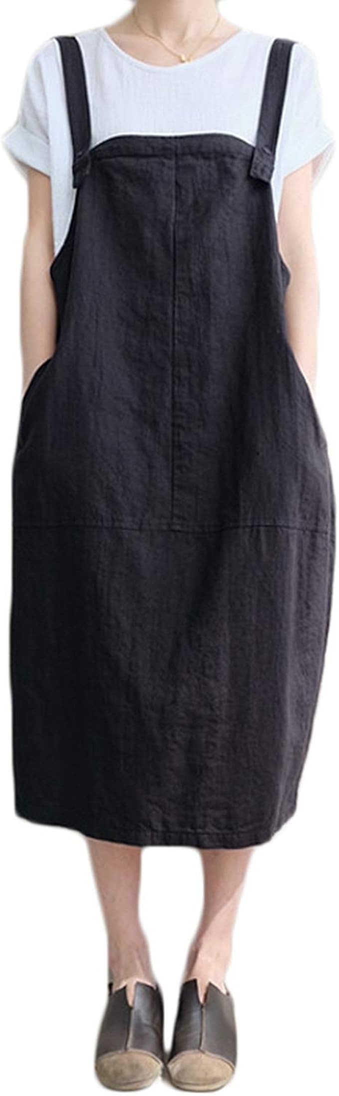 strappy pinafore dress