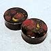 Pair - Masquerade Glass Essential Oil Ear Plugs Organic Handmade Ceramic double-flared body jewelry