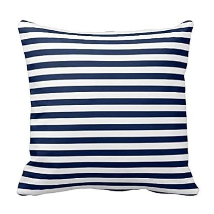 Amazon Com Dark Blue And White Striped Pillow Throw Pillow Case
