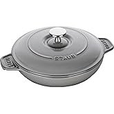 Staub 40509-578 Round Hot Plate, Gray, 7.9 inches (20 cm), Both Hands, Casting, Enamel, Shallow Type, Induction Compatible