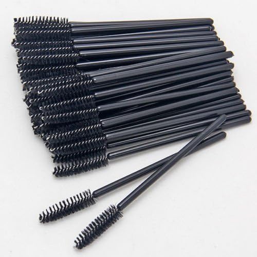 100 x Disposable Eyelash Brushes Makeup Mascara Wands Applicator Spoolers