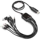 Zerone 8 in 1 Multifunctional USB Programming Cable Compatible for Kenwood/QuanSheng/HYT/Motorola Walkie Talkie