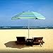 HOMEMAXS 6.5 Feet Sand Anchor Beach Umbrella UPF100+, Portable Outdoor Sun Umbrella with Carry Bag for Outdoor Patio, Blue/Green