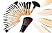 Vander Makeup Brush Set 24pcs Essential Cosmetics with Case Premium Pieces Professional Makeup Brushes, Powder Eyeliner Eye Shadow Lip Foundation Blush Brushes (wood)