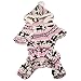 Small-Size Dog Jumpsuit, HP95(TM) Pet Cartoon Printed Velvet Pajamas Small Dog Cat Jumpsuit Coat Sweater Clothes (Pink, S (Length:9.06