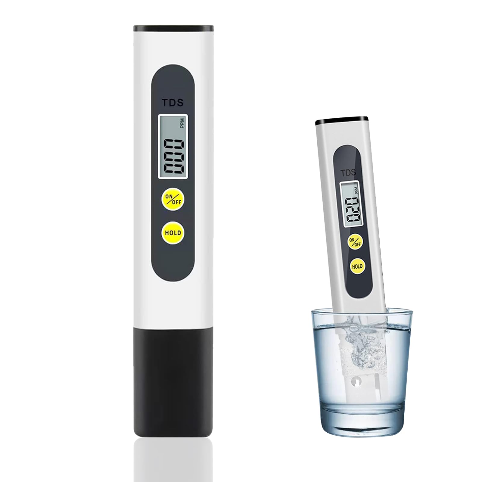 TDS Meter, TDS Meter Digital Water Quality Tester with 0-9990 ppm Measuring Range, 1 ppm Increments, TDS Meter for Drinking Water Aquariums Hydroponics and RO/RODI Systems, with LCD Display