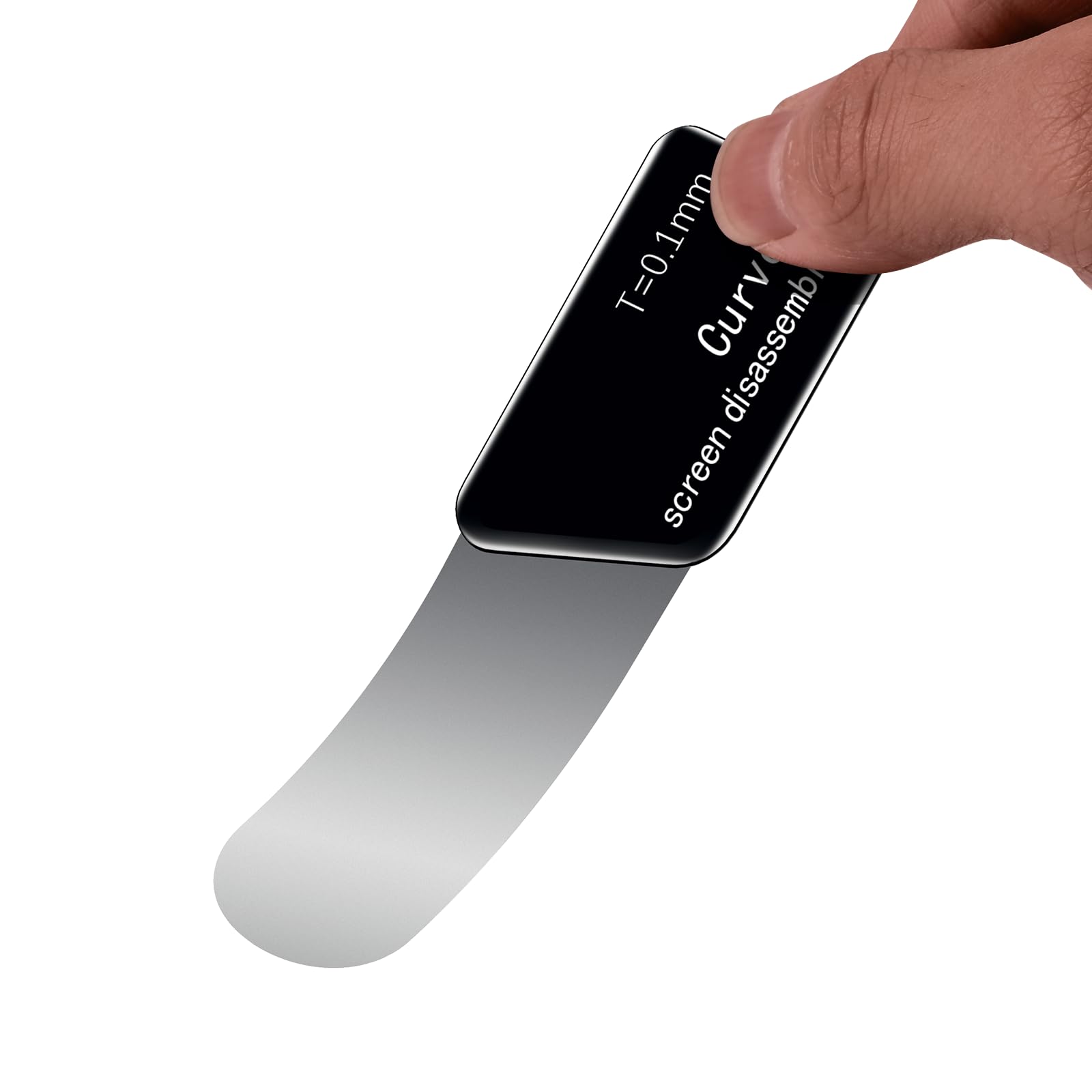 MMOBIEL Ultra-Thin 0,1mm Professional Stainless Steel Curved Spudger Pry Blade Repair Opening Tool