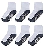 Deluxe Anti Non Skid Slip Slipper Crew Socks For Unisex Kids,Boys,Girls (6-pack)