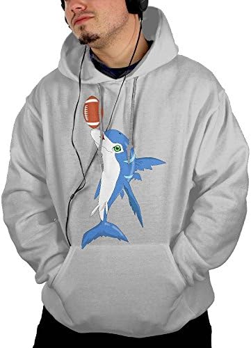 Wqaip Kerg Pullover With Pocket For Men Sweaters Blue Dolphins Spin Rugby Hooded Slovenly