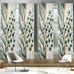 Ambesonne Eucalyptus Window Curtains Pack of