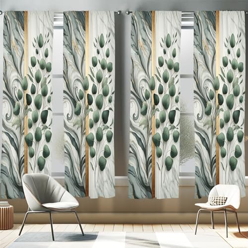 Ambesonne Eucalyptus Window Curtains Pack of