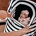 Nursing Covers- Baby Car Seat Canopy - Breastfeeding Cover up for Boys and Girls - Multi Use Infinity Mom Scarf - Carry Bag and Baby Beanie Included by Engelstyling (White and Black)