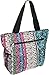Silverhooks Womens Boho Patchwork Beach Tote Bag w/ Black Trim (Multi Color)