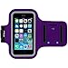 i2 Gear Cell Phone Armband Case for iPhone SE 2016, 5, 5S, 5C, 4S, 4 - Running Phone Holder with Adjustable Arm Strap and Key Holder (Purple)