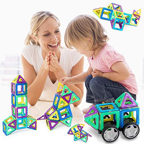 Ranphykx Magnetic Blocks, 72 Pieces Magnetic Building Blocks, Magnetic Tiles Educational Construction for Kids Toys - Thumbnail 5