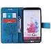 LG G3 Case,Best Share Embossing Fashion Floral Countryside Pattern PU Leather Flip Stand Case Wallet Design Card Slot Kickstand Feature with Hand Strap Cover for LG G3 VS985 D850 D851 4G LT,Blue