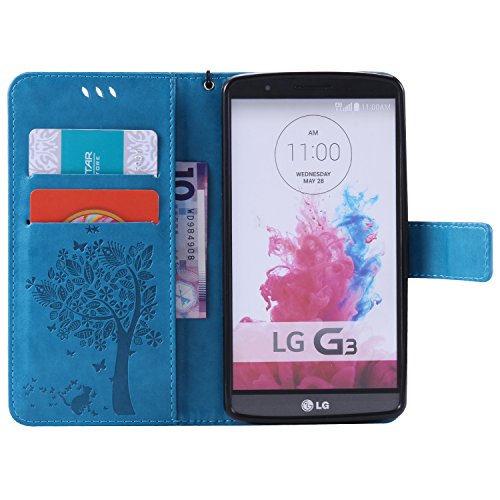 image for LG G3 Case ,Best Share Embossing Fashion Floral Countryside Pattern PU