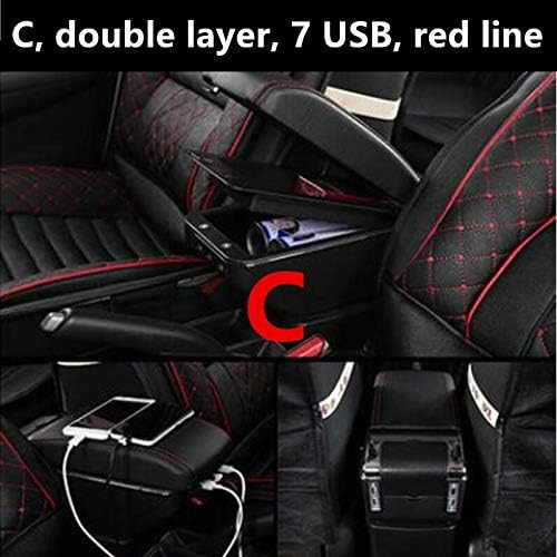 XXNHLLHKA For Ford Fiesta 2009 2017 2010 2011 2012 2013 2014 2015 2016, Center Centre Console Storage Box Armrest Arm Rest Rotatable