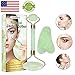Jade Roller, Jade Roller for Face, Jade Roller Massager, Natural Jade Facial Roller, Anti Aging for Face Eye Bags Therapy- Double Neck Healing Slimming Massager with Gua Sha Scraping Tool