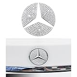 1797 Compatible Rear LOGO Caps for Mercedes Benz Accessories Bling Parts Badge Emblem Trunk Covers Decals Stickers Interior Decorations W204 W205 W213 C E S Class AMG Women Men Crystal Silver 3 Pack