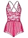 Lingerie Bodysuit for Women One Piece Lace Teddy Valentine's Day Lingerie (XX-Large, Rose Red.)