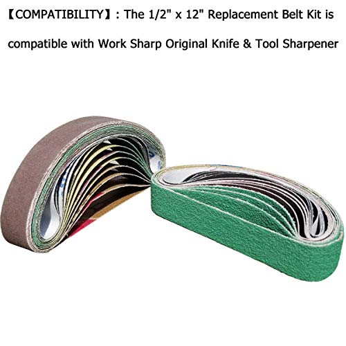 Sackorange 24 PCS 3/4 x 12 Inch Knife Sharpener Sanding Belts,Coarse P80 P120 Grit/Medium P240