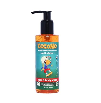 Cocomo Natural - Face & Body Wash for Kids - No Parabens & Sulphates - Earth Shine 200ml (Age: 4yrs and above)