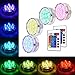 AKDSteel Submersible LED Light, RGB Multi Color Waterproof Battery Powered Lights with Remote Controller for Fountain Vase Swimming Pool Decoration Pond Garden Party Hot Tub Weeding Christmas - 4 Pack