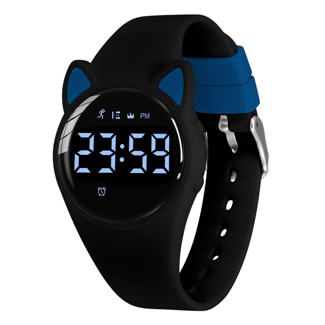 Digital Sports Watch, Fitness Tracker with Pedometer Step Counter Vibrate Alarm Calorie Distance Stopwatch Exercise Waterproof Rechargeable Walking Outdoor Silicone Wrist Watches for Boys Kids