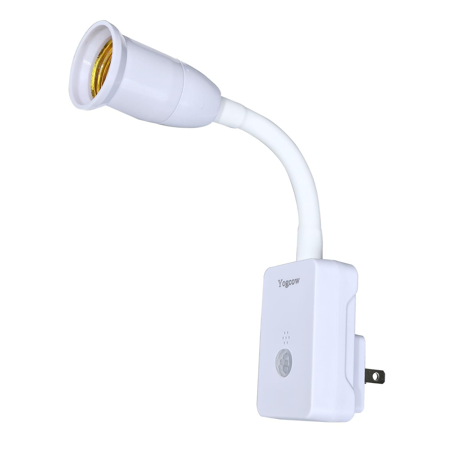 Photo 1 of Yogcow E27/E26 Plug in Light Bulb Socket Adapter Extender with Motion Sensor Switch, Dusk to Dawn Motion Activated for Front Door, Porch, Garage, Basement, Closet, Entrance, Porch, Stairs, Hallway