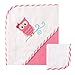 Luvable Friends Unisex Baby Cotton Hooded Towel and Washcloth, Owl, One Size