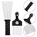 6 x Afro Metal Comb Brush Afro Metal Pick Plastic Hair Handle African Picks Comb Afro Curly Hairstyle Comb (5 Styles)