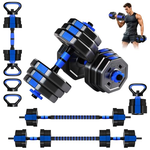 KIROGILY Mancuernas para Ejercicio 6 en 1, 20 kg para Pesas para Ejercicio en Casa– Mancuernas Ajustables Multifuncionales, Set de mancuernas y Peso, Kit de Pesas para ejercicio, Ideal para Fitness
