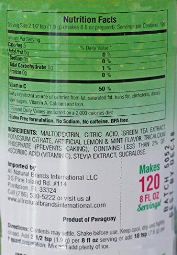 Green Tea Lemon and Mint - NiceTea - Instant - Sugar Free Iced Tea Mix
