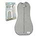 Woombie Original Baby Swaddling Blanket - Soothing, Cotton Baby Swaddle with Zipper - Wearable Newborn Blanket, Twilight Heather Gray, 14-19 lbs