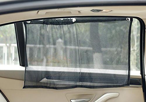 Ewlan 2 Pack Car Sun Shade Side Window Curtain Sun Uv Protection Mesh Fabric + Suction Cup/ Made For Windshield, Side Windows, Rear Window