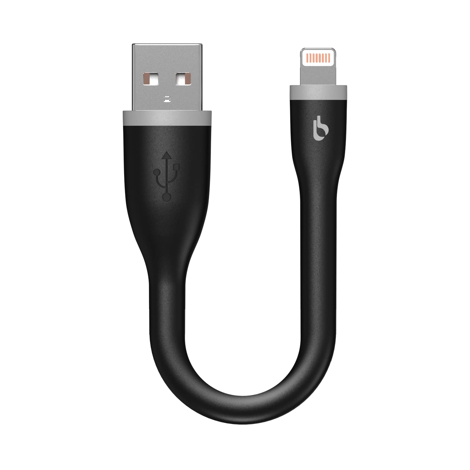 BigBlue ライトニングケーブル 短い iphone 充電ケーブル【15cm /Apple Mfi 認証】持ち運び 急速充電 データ転送対応 lightningケーブル iPhone 14 /13 /12 /11 mini/Pro/Pro Max/XS/XS Max/XR/iPhone X/8Plus/iPad/iPod lightning usb各種対応 黒(ブラック)商品画像