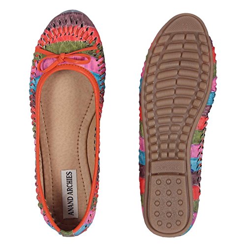 anand archies artificial leather tan ballies for girl's & women's (aa-380-p)