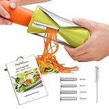 Prefer Green Spiralizer Spiral Slicer - 4 Blade & Clean Brush & 100 Healthy Recipes (E-book)
