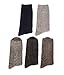 MQELONG Mens Wool Socks Soft Thick Thermal Warm Crew Winter Socks 5 Pairs (5-Pack Solid Colors)