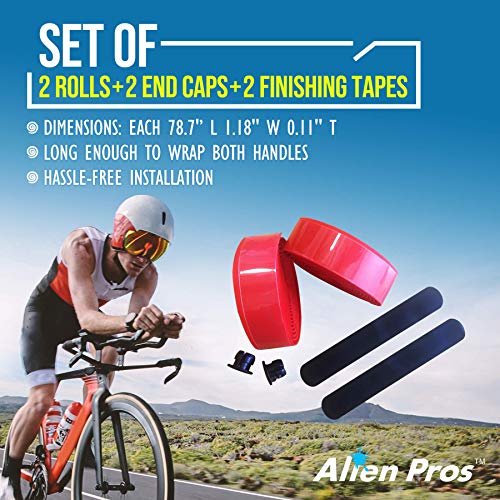 image for Alien Pros Bike Handlebar Tape EVA (Set of 2) Red - Enhance Your Bike 