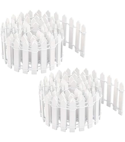 22Pcs White Picket Fence Small Elegant Plastic Picket Fence Inserts Hedge Decorative Protective Lawn Border For Garden Landscaping Farms
