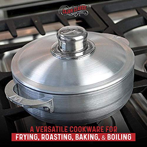Cajun 6.7Quart Aluminum Dutch Oven Pot with Lid OvenSafe Round