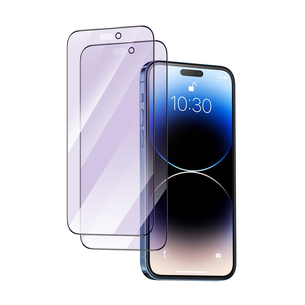 PERFECTSIGHT Anti Blue Light Screen Protector Designed for iPhone 14 Pro 2022 6.1 inch, 3 Pack HD Clear Blue Light Blocking Tempered Glass - Eye Protection Anti Eye Fatigue Eye Dry