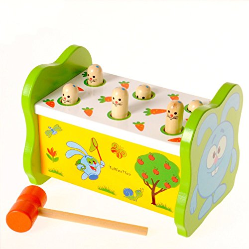 Muicatte Parent-child Interaction Wooden Knocking Toy Rabbit Ground Mouse Game
