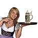 Engraved Ceramic Beer Stein German Landmarks with Ornate Metal Lid