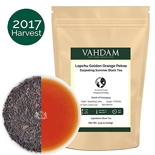 Lopchu Golden Orange Pekoe, Darjeeling Black Tea - Single Estate Loose Leaf Tea, 100% Pure Unblended Darjeeling Sourced Directly from the Iconic Lopchu Plantations, 3.53oz (Makes 35-40 Cups)