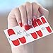 WOKOTO 6 Sheets Nail Polish Sticker Decals Full Nails Manicure Diy Nail Art Polish Strips Wraps For Wedding,Party,Shopping,Travelling With Nail Files Kit